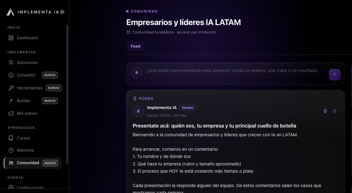 Feed de la comunidad de Implementa IA